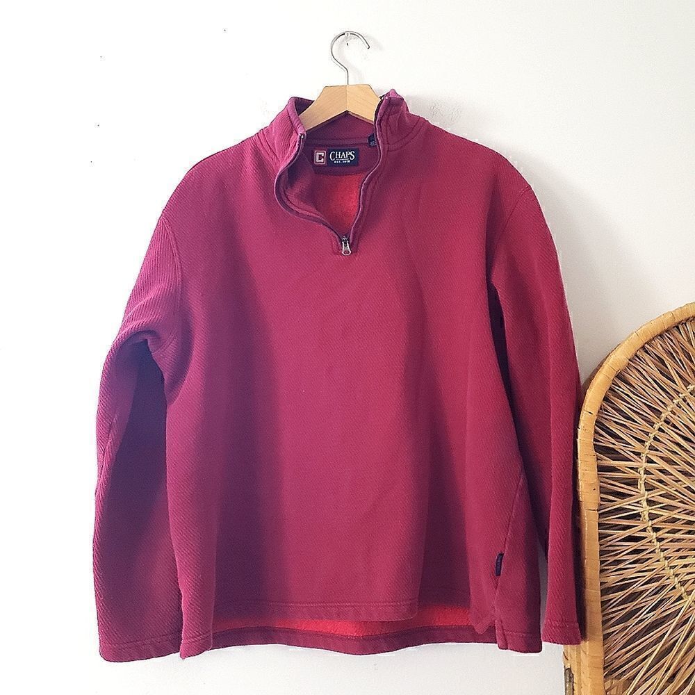 Chaps Quarter Zip Red S